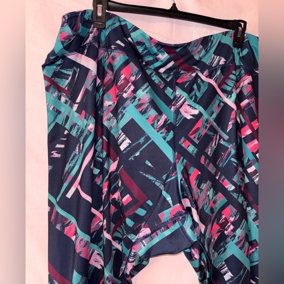 Woman Within Green and Pink Leggings Stretchy Full-Length - Picture 3 of 13